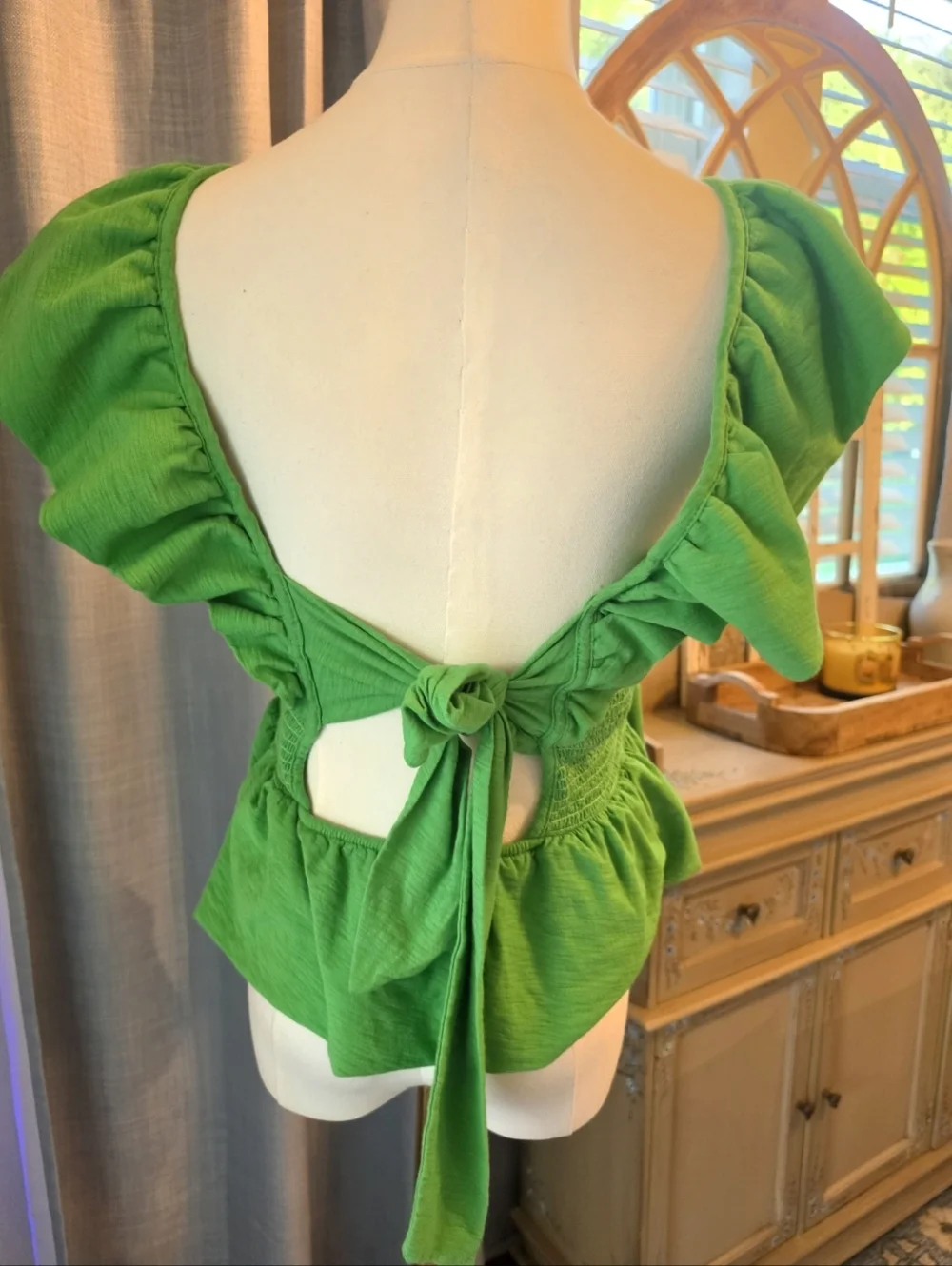 Nation Green Smocked Top
